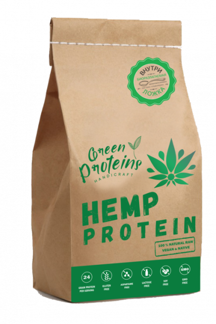 Hemp Protein 300г (Конопляный белок без добавок) Green Protein